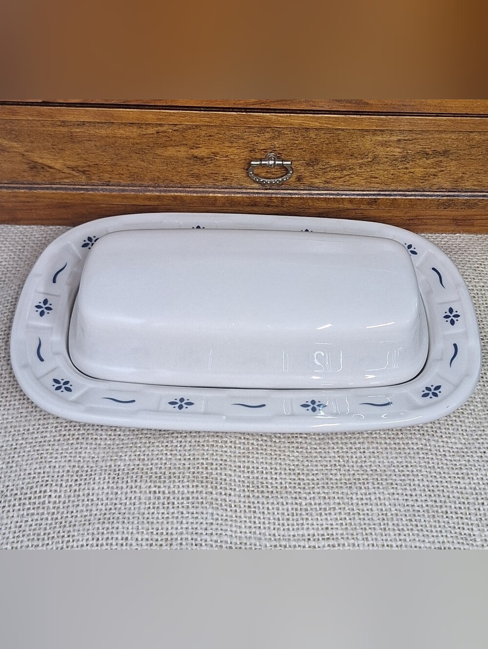 Longaberger Woven Traditions, Blue. Butter Dish